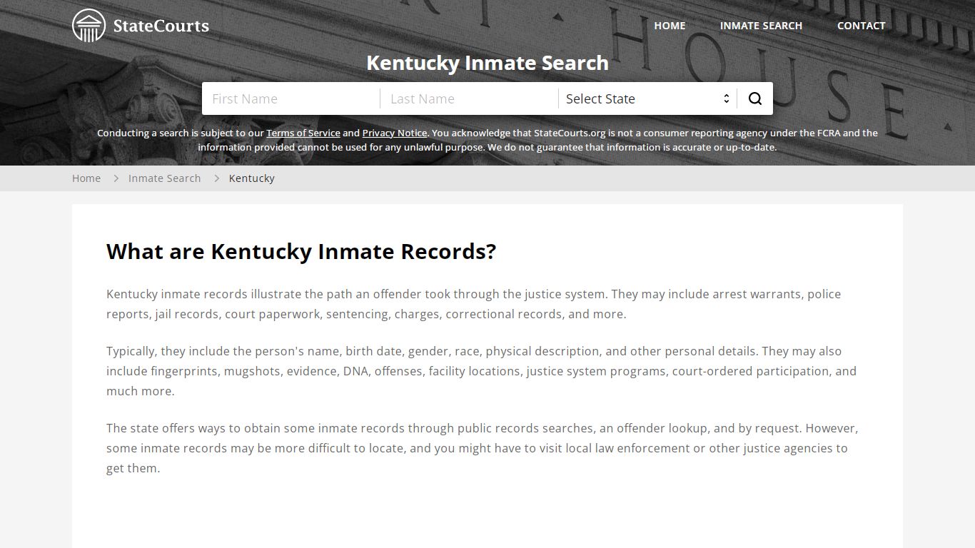 Kentucky Inmate Search, Prison and Jail Information - StateCourts